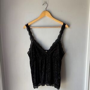 Denim & Supply Ralph Lauren Velvet Black Lace Camisole